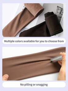 女士舒适加厚不透明打底裤，女士高腰高弹力魔术贴紧身裤，适合春、秋、冬三季穿着 - 彩色 - 查看 5