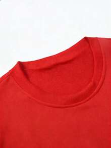 Sudadera de Cuello Redondo para Hombre con Estampado de Letras - Pullover Deportivo Casual de Manga Larga, Estilo Urbano de Moda, Suéter con Diseño de Patrón Impreso, Lavable a Máquina, Esencial para Otoño e Invierno, Adecuado para Uso Diario y Fiestas! - Rojo - Ver 3