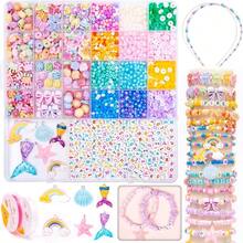 2220pcs Mermaid Bracelet Making Kit, Cute Beads & Charms DIY Jewelry Set, Friendship Bracelet Kit, Rainbow Beads Bracelet & Necklace Making - Multicolor - View 6