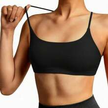Comfortable Fitness Bandeau Top With Padded Day Day Fashion Suplex Colors - 黑色 - 查看 1