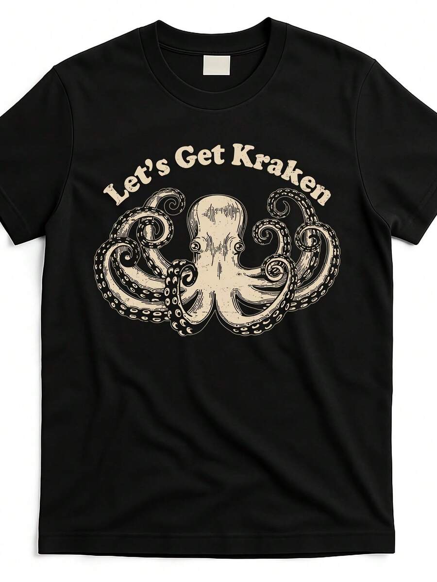 Let Get Kraken T-Shirt - 黑色 - 查看 1