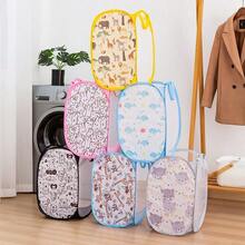 1pc/2pcs Kids Cartoon Pattern Dirty Clothes Laundry Basket, Foldable Bathroom Storage Organizer Bin For Children Room - Multicolor - View 19