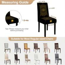 4/6/5/7 Pcs Geometric Pattern Retro Print Tablecloth & Chair Cover Set, Arabic/Islamic Festival Decoration, Suitable For Indoor/Outdoor, Home Gathering, Holiday Dining Table & Chair Decor, Reusable - Multicolor - View 7