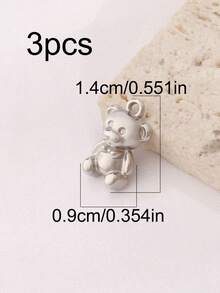 3 piezas de acero inoxidable chapado en oro de 18K con colgantes de osito pequeño, osito grande y dragón lindo para hacer joyas DIY, suministros de accesorios, componentes, aretes, collares, pulseras y hallazgos - 3 colgantes - Ver 9