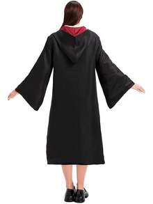 一件魔法巫师斗篷 | 男女通用带帽斗篷，适合角色扮演和学校活动 | 正宗巫师/女巫长袍 | 高级奇幻服装，带可调节帽子 | 中性魔法斗篷 | 成人巫师带帽斗篷套装 | 动漫展和万圣节角色扮演服装