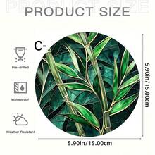 Round Acrylic Sign With Fresh Green Leaves And Sunshine Design - Colorful Stained Glass Style Window Hanging Decor, Suitable For Home, Spring And Summer Decor, Farmhouse Style Plastic, Sunshine Decor | Fresh Green Leaves Design | Durable Plastic, Sunshine Catcher Decor - Acrylic-round - View 16