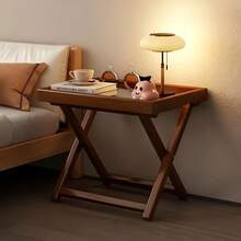 便携式咖啡桌，桌面及抛光框架 - 节省空间的折叠设计，紧凑型桌面，适合室内/室外使用，现代波西米亚风格，是小型公寓、阳台、露台、客厅的理想之选 - 采用耐用材料制成 - 彩色 - 查看 7