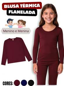 Children's Blouse For Boys And Girls In 220 Gsm Flannel Thermal Fabric. BLACK - Granate - Ver 1