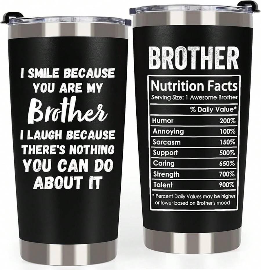 Breezy Valley Christmas Gifts For Dad Tumbler For Men - Dad Christmas Gifts For Father From Daughter Son, Funny Dads Fathers Day Birthday Gift Ideas, My Favorite Child Gave Me This Cup Tumbler 20 Oz - 因為你是我的兄弟 - 查看 1