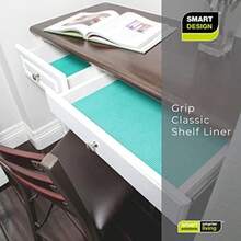 Smart Design Revestimiento de estante de agarre clásico, no calcomanía para organización del hogar, agarre fuerte, antideslizante, fácil de limpiar, perfecto para computadora, estantes, cocina, baño, protección de gabinete, color blanco(46An x 152L cm Menta) - Multicolor - Ver 8