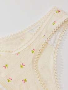 Bộ 5 quần lót nữ, quần lót cotton tối giản dễ thương, quần lọt khe họa tiết hoa. - Nhiều màu - Xem 7