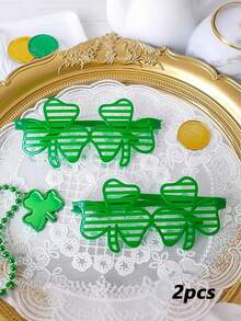 1/2/4pcs St. Patrick's Day Clover Green Lucky Plastic Window Blinds, Sunshade, Party Prop, Suitable For St. Patrick's Day, Irish Party Decor, Party Decoration Props - Multicolor - View 6