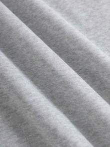 1 pezzo/Felpa unisex in tinta unita con motivi a forma di occhio in stile film classico e slogan grafici, ampia e comoda, in misto cotone, adatta per le uscite autunnali e invernali. Per donne e uomini. - 1 pezzo grigio - Visualizzare 8