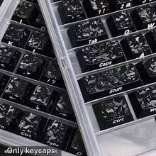 119 Keys Carbon Fiber Texture Keycaps, PC Molded Side-Printed Non-Slip Personalized Keycaps, Highly Attractive - Black - View 8