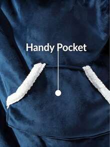 1PC Oversized Wearable Hoodie Blanket, Soft Fuzzy Microfiber & Sherpa Wearable Blanket Sweater With Giant For Women Men Adults, Home Sofa Bed Travel Office, Winter Warmth Essential - Multicolor - View 9