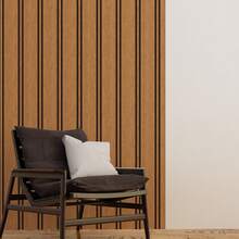 Adhesive Wallpaper With Ribbed Pattern, Natural Oak Wood, Thick Strips - Multicolored 8 - View 3