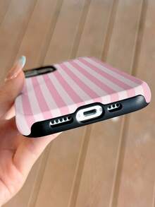 1pc Minimalist Artistic Colorful Striped Pattern Glossy 2-In-1 Phile Shell Full Coverage Hard Phone Case Compatible With Samsung/Compatible With IPhone 11/12/13/14/15/16/17 Pro Max - Multicolor - View 4