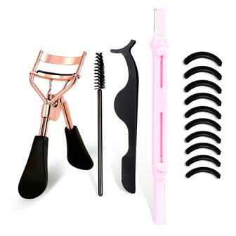14pcs Eyelash Tools Set, Includes Eyelash Curler, Eyebrow Razor, Tweezers, Eyebrow Brush And 10pcs Glue Strips, Suitable For Women Eye Lash Care, Eyelash Curler, Suitable For Daily Use