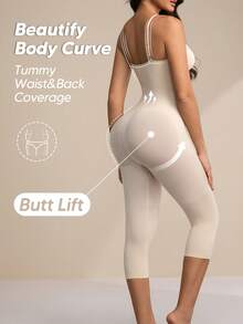 1件装女士透气舒适收腹提臀吊带塑身衣，适合内衣穿着