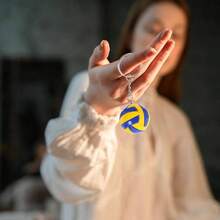 Juego de 3 llaveros para colgar de voleibol para recuerdos deportivos, recuerdos de y accesorios para bolsas, llaveros de voleibol en varios colores - Color Variado - Ver 7