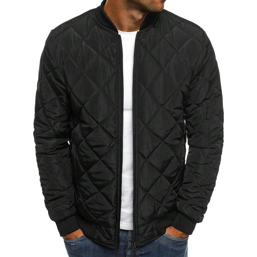 Men Outdoor Winter Coats - Black - View 1
