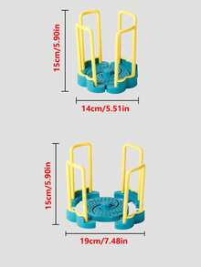Rotating Extendable Bowl Rack, Kitchen Organizer Plastic Draining Rack, Countertop Small Bowl & Dish Storage Rack - Multicolor - View 8