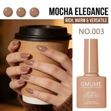 Classic Nude Brown Gel Nail Polish 7.5ml - Neutral Coffee Soak Off UV/LED Gel Varnish, High Gloss & Matte Finish For Fall Daily Manicure (No.003) - 紫羅蘭色 - 查看 5