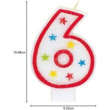 Vibrante vela de cumpleaños de cera con purpurina multicolor "2" - 7.75" (1 unidad), perfecta para fiestas inolvidables(Juego de vela de cumpleaños #6 y decoración "Happy Birthday") - Multicolor - Ver 6