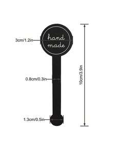 100 Stickers Long Strips Handmade Stickers Black Long Label Biscuit Cake Baking Packaging Adhesive Stickers Baking Decoration, Box Seal School Supplies Food Bag Food Box Suitable For Candy Chocolate Cookies Etc.