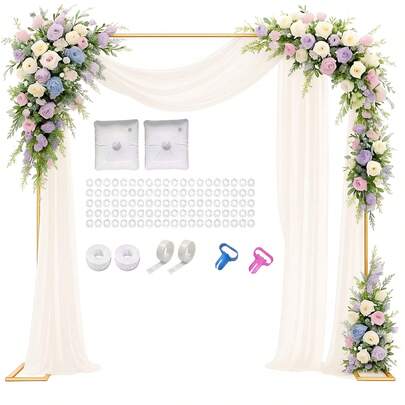 Kit Arco Globos, Kit de Arco para Globos Cuadrados, Marco Cuadrados de Globo con Base Rellenable, Aro Metálico para Globos de Gran Tamaño para Fiesta de Cumpleaño, Boda, Despedida de Soltera, Graduación