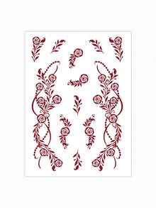 1 Sheet Flower Henna Tattoo Sticker Waterproof Brown Hand Tattoo Sticker For Women Party Decals Mehndi Designs Wedding Body Decor Stickers - Brown - View 7