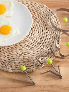 5pcs/Set Fried Egg Mold, Household Multifunctional Thickened Stainless Steel Heart/Stars/Flowers/Stars/ Shaped Egg Maker Creative Fried Egg Mold, Stainless Steel Egg Frying Pancake Mould, Cooking Tool, RV Kitchen Accessory, Cooking Utensil For Non-Stick Pans, Stainless Steel Fried Egg Ring Mold, Heart Shaped Egg Mold, Perfect For Bento Box - Multicolor - View 2