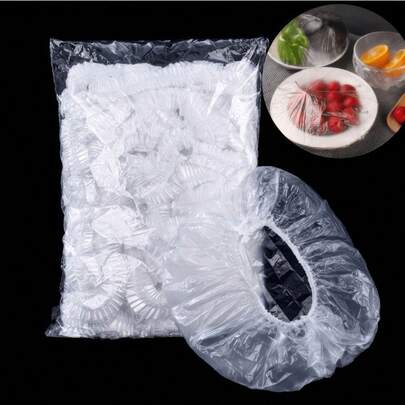 100 Pieces Household Sealed Bowl Cover Fresh-Keeping Bag, Disposable Plastic Cling Film, Essential For Home Kitchen, Suitable For Refrigerator Leftovers, Plates Of Various Sizes