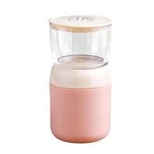Müsli-Becher zum Mitnehmen, 300 + 400 ml, Lunchbox, Joghurtbecher, Kaffeetasse, auslaufsicherer Suppenbehälter, Plastikbecher für Kinder, Büroangestellte, Frühstück, Arbeit, Schule, Picknick, Reisen, Blau - Pink - Übersicht 1