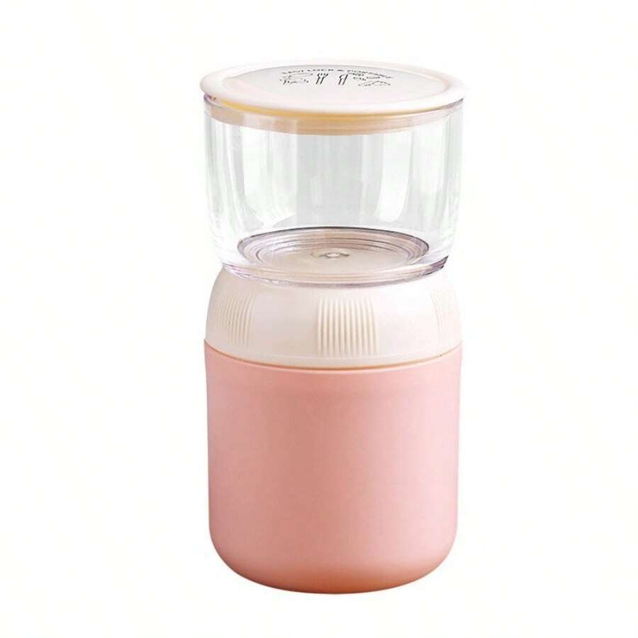 Müsli-Becher zum Mitnehmen, 300 + 400 ml, Lunchbox, Joghurtbecher, Kaffeetasse, auslaufsicherer Suppenbehälter, Plastikbecher für Kinder, Büroangestellte, Frühstück, Arbeit, Schule, Picknick, Reisen, Blau - Pink - Übersicht 1