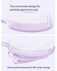 Professional Vented Hair Brush Comb Anti-Static Scalp Massage Combs Styling Tool Brush Comb Set For Women - Màu tím - Xem 3