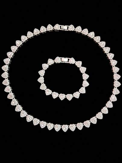 1 pieza Collar unisex de corazón de estilo hip hop, colgante de cristal con forma de corazón de 10 mm, collar retro de moda clásico punk, conjunto de collares para mujer, adecuado para fiesta o uso diario, regalo del Día de San Valentín