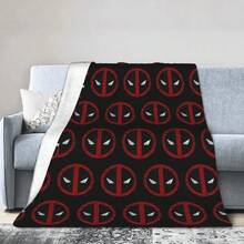 Deadpool Hero Movie Blanket Flannel Decoration Comics Mask Icon Multi-Function Thin Throw Blankets For Bedding.Jpg - trắng - Xem 1