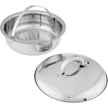 Soup & Stock PotsOster Sangerfield Utensilios de cocina de acero inoxidable de 5 cuartos con tapa de vaporizador y colador - Ollaparapastade5cuartoscontapadevaporizadorycolador - Ver 3