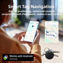 RSH 1pc Rice Straw Smart Tag For Android System, Replaceable 1-Year Battery, Privacy Protection, Compatible With Find Center App, Tracking For Luggage, Keys, Backpacks And More