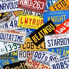 Believe Metal Stamped License Plate - Amarillo, Azul - Ver 6