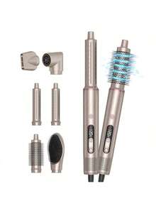 UKLISS 六合一多功能吹风梳（液晶显示屏）：干发造型（直发/卷发）——适合所有发质 - 香檳色 - 查看 4