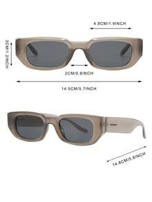 1 Pair Men's Jelly Gray Oval PC Frame Minimalist Solid Color Retro Wide Leg Fashion Glasses - Grey - View 4