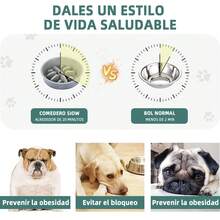 SHIXIONG Cuencos elevados para Perros,Comedero Elevado para Perros con comedero Lento,Plegable,5 Alturas Ajustables,Comederos para Perros pequeño, Mediano y grande, Gatos, Todo Tipo de Mascotas - 1L - Ver 8