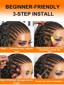 3 Packs Of 150g Feather-Like Human Hair Extensions, Knot-Free, Virgin Remy Curly Straight Hair, 100% Remy Human Hair, Feather Crochet Braiding, Suitable For Knotless Boho Braids, Protective Hairstyles, Beginner-Friendly