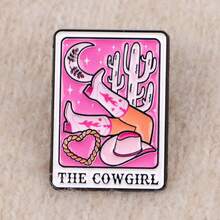 牛仔靴蝴蝶结珐琅胸针，可作背包别针；“可爱又疯狂”刀形胸针，女士时尚珠宝配饰礼品 - 粉色 - 查看 11