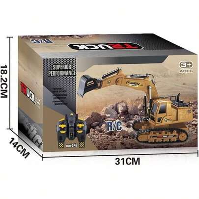 PTHTECHUS RC Excavador RC Vehculos de construccin para nios con batera Recargable Control Remoto Tractor Incluye y Cargador Luces y Sonido