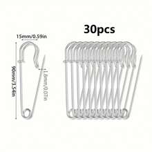 10/20/30/50个装多色加厚安全别针 - 特大号，多用途，适用于衣物、毯子、家居装饰和工艺品 - 提供古铜色、银灰色和黑色三种颜色可选 - 彩色 - 查看 21