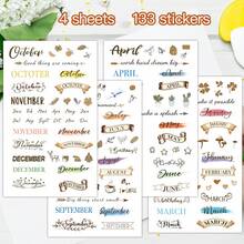 133 miếng dán, 4 tờ - Nhãn lịch tháng từ tháng 1 đến tháng 12, tông màu pastel - Phông chữ trang nhã dành cho sổ kế hoạch, sổ ghi chép, lịch trình - Hoàn hảo cho trang trí sinh nhật, ngày lễ - Nhãn dán tổ chức đa năng và trang trí, nhãn dán họa tiết trang trí đa dụng. - Thẻ lịch 2 - Xem 1