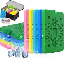 10PCS Hielos Reutilizables para Lonchera, Multicolor Ice Pack, Talla XL, Apto para Hielera Portatil, Lonchera Termica, Hielera, Campings, ?Mantener los Alimentos Fríos! - negro - Ver 3